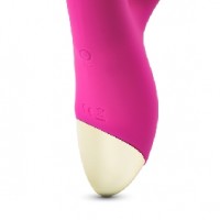 Rabbit Vibrator, 9 Vibrating Functions on Shaft & 9 Rabbit Ears Clitoral Functions, Rechargeable, Silicone, PINK